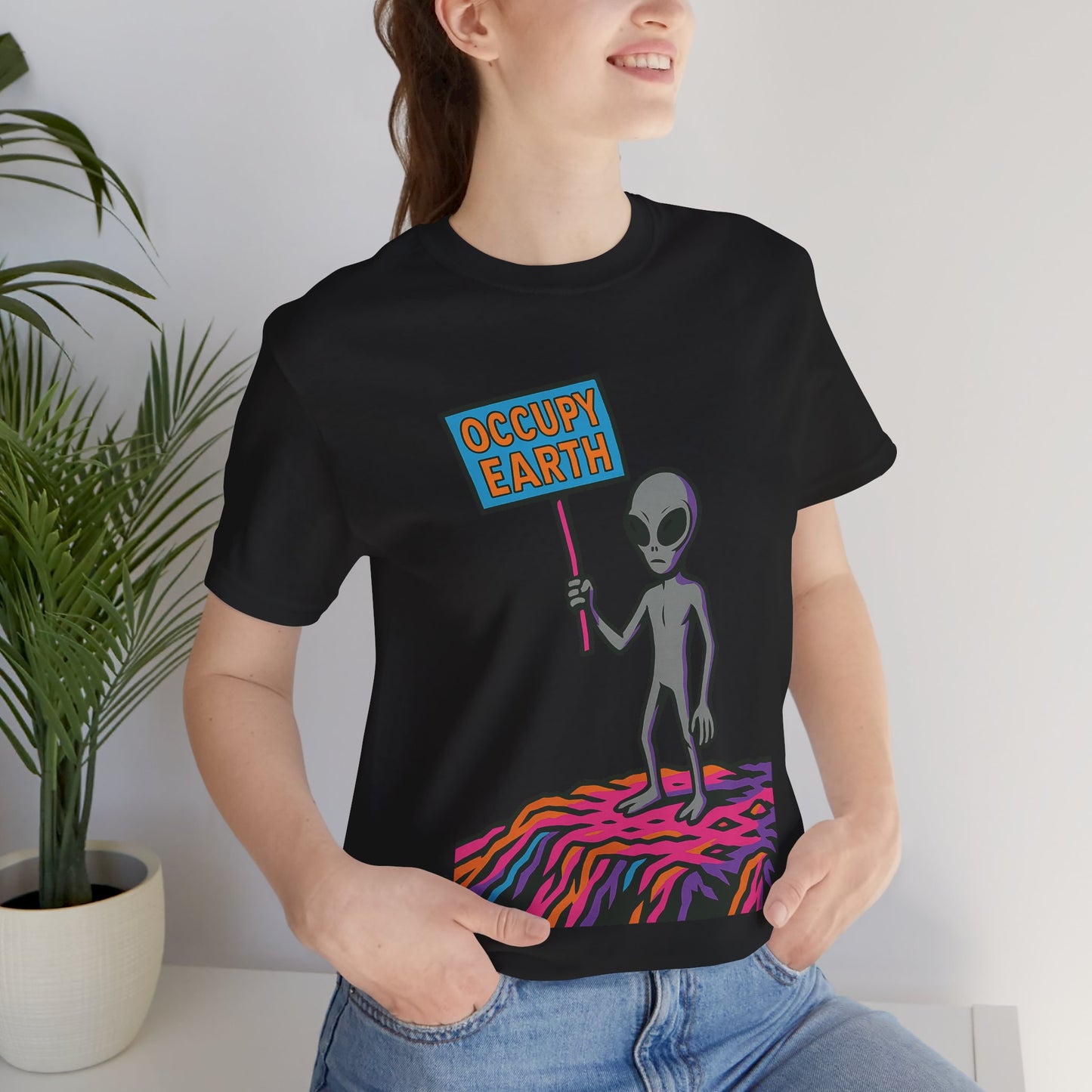 Alien Occupy Earth Tee - Space Lover Graphic T-Shirt - Unisex