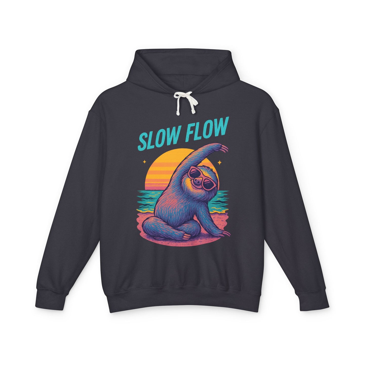 Slow Flow Beach Sloth Lightweight Hooded Sweatshirt - Unisex
