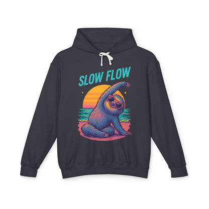 Slow Flow Beach Sloth Lightweight Hooded Sweatshirt - Unisex