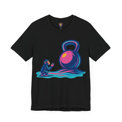Monolith Kettle Bell Colorful Monkey Fitness Tee, Workout, Gym Shirt Motivational Tees - Unisex