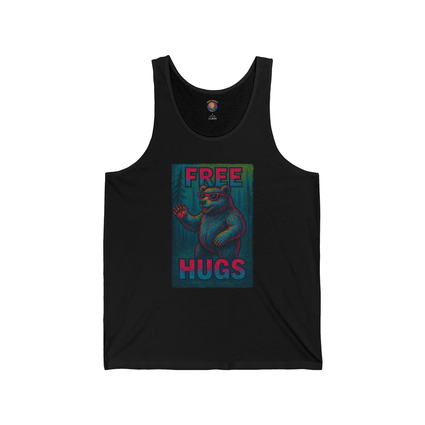 Psychedllic Tank Top ft. GroovyGrizz the Free Hugs Bear - Unisex