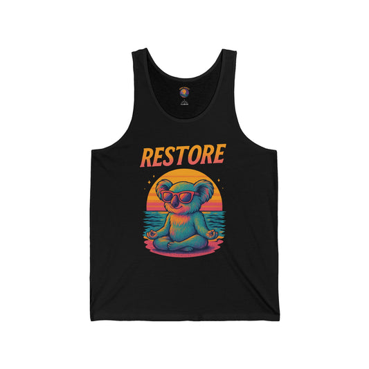 Psychedllic Tank Top ft. Koalax the Koala Yogie - Unisex - 100% Cotton