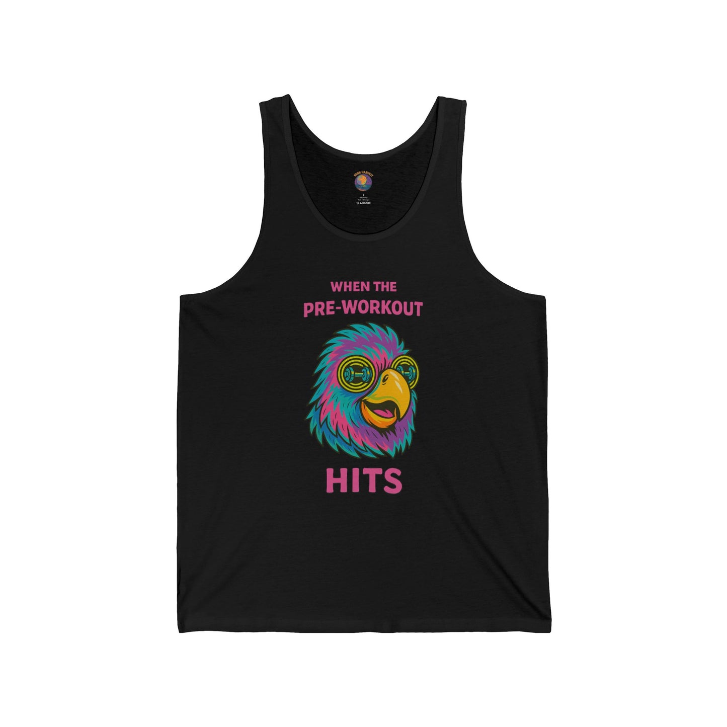 Psychedllic Tank Top ft. Pump Parrot the Pre-Workout Bird - Unisex - 100% Cotton